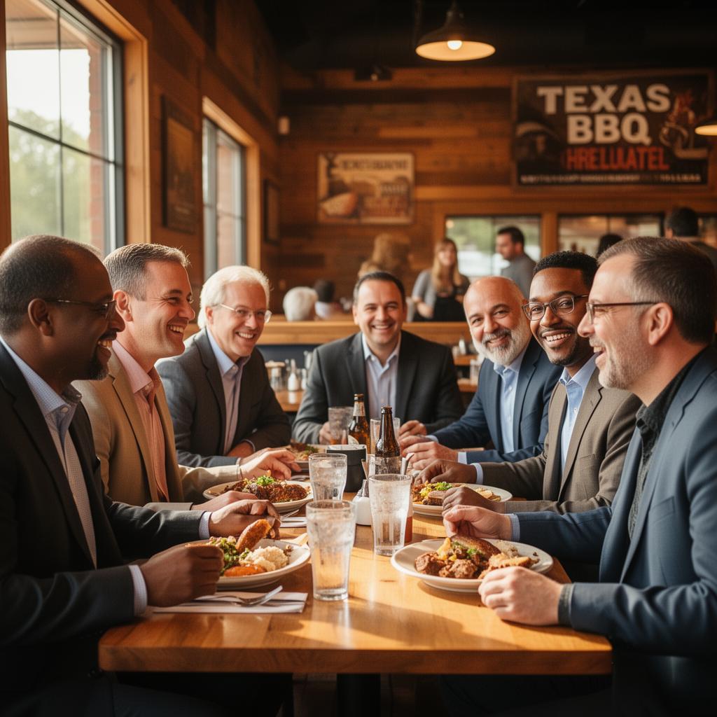 Pastors gathering and conversing at a luncheon